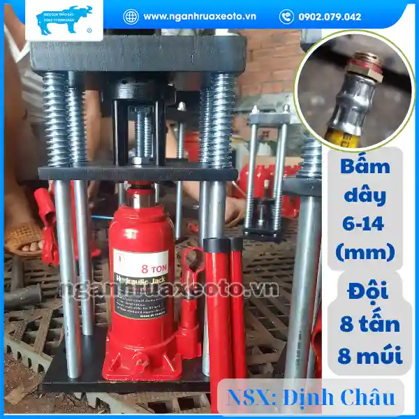 Máy bấm ống thủy lực bằng tay 8 Tấn/ SX Định Châu