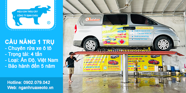 Sản phẩm cầu nâng một trụ chuyên cho các tiệm rửa xe ô tô
