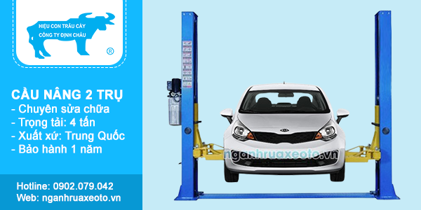 Cầu nâng 2 trụ chuyên dụng cho các gara ô tô