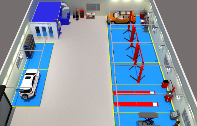 bản mô phỏng gara ô tô