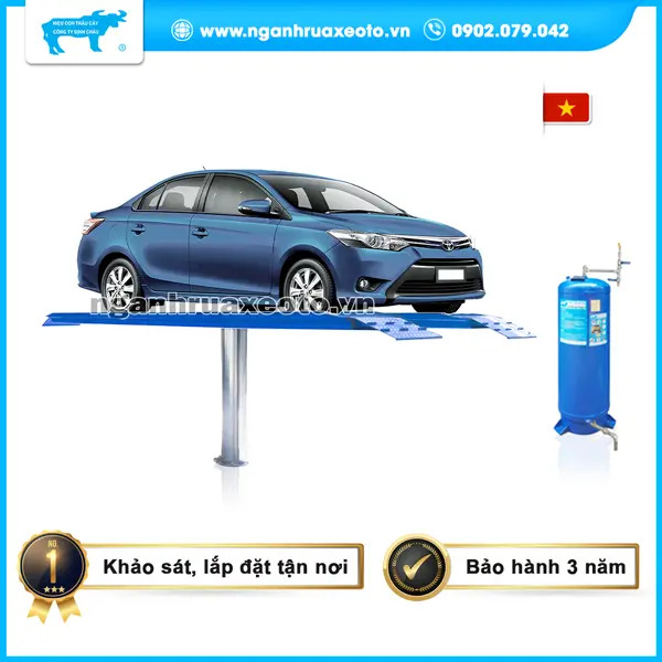 Cầu nâng bàn nổi được sử dụng tại các tiệm rửa xe, garage vừa và nhỏ