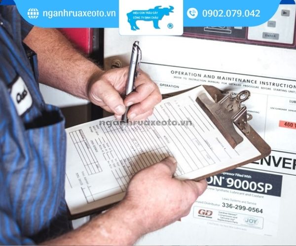 Ghi chép kết quả sau khi hoàn tất chạy thử máy nén khí