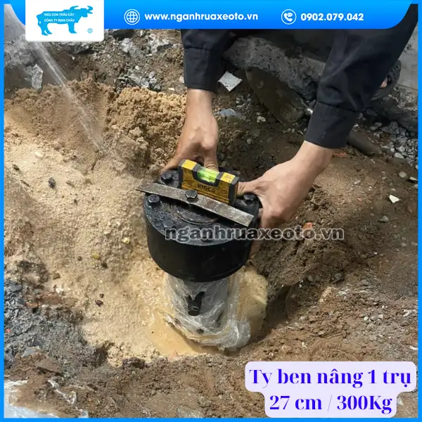 Bàn nâng 1 trụ / nâng hàng hóa 27cm 300Kg