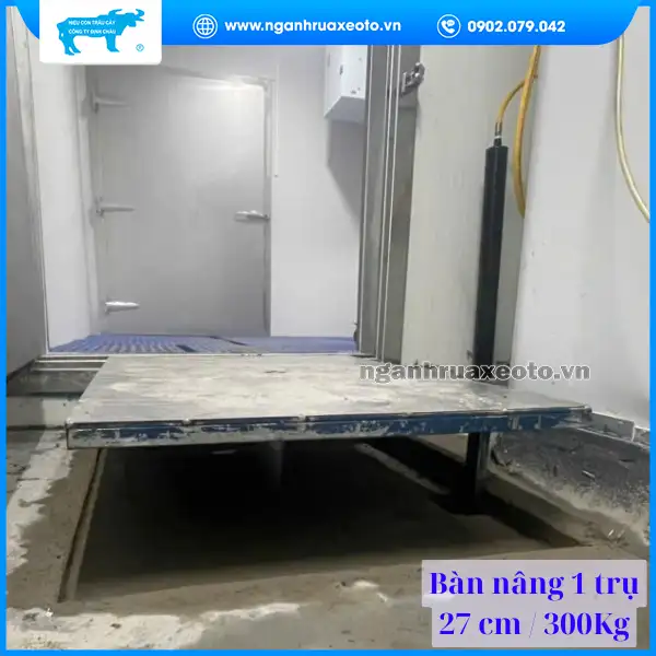 Bàn nâng 1 trụ / nâng hàng hóa 27cm 300Kg