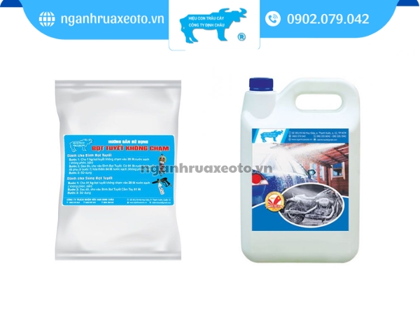 Bột rửa xe không chạm và nước rửa xe bọt tuyết đậm đặc