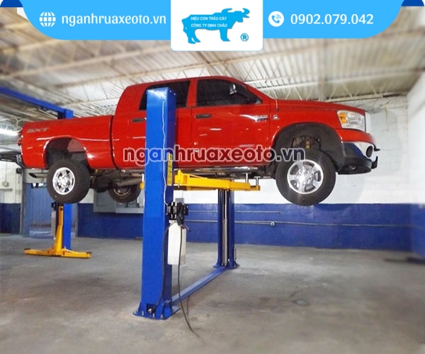 Cầu nâng 2 trụ là giải pháp hiệu quả cho mọi gara, trung tâm chăm sóc xe chuyên nghiệp