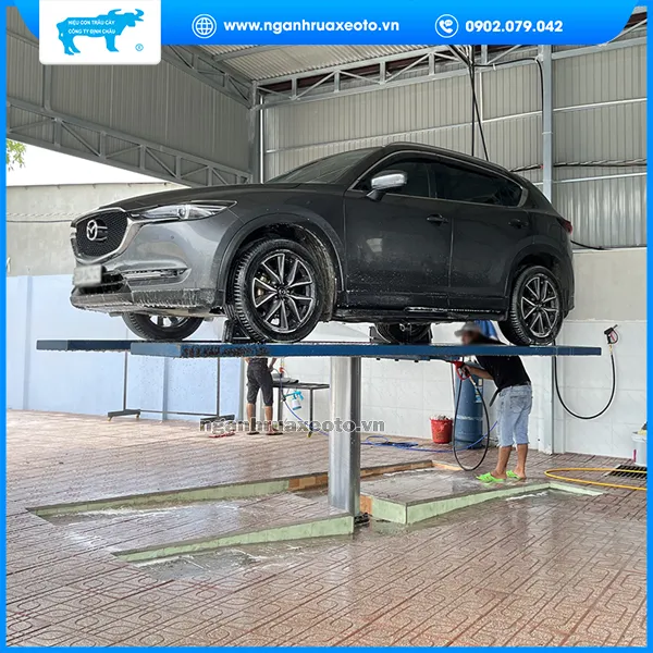 Cầu nâng 1 trụ hỗ trợ quá trình rửa xe