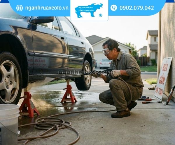 Cách rửa gầm xe ô tô hiệu quả